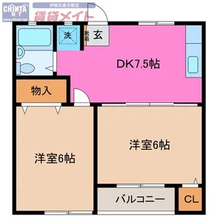 ハイツ鉄砲【1階】の間取り
