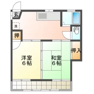 アパルマン勝口【1階】の間取り