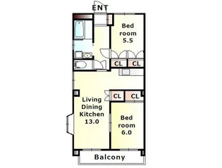 メゾフォルテHIRAI【2階】の間取り