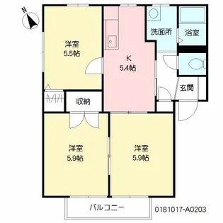 フォーレスアナイ A棟【2階】の間取り