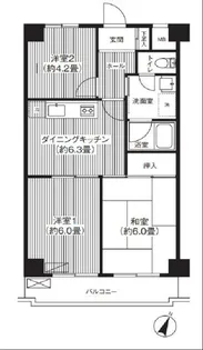 ロジュマン西尾久【3階】の間取り