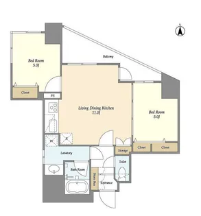 リバーレ芝公園【13階】の間取り