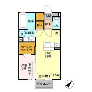 D-ROOMグランツ A207【2階】の間取り