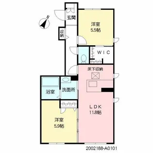 カーサフェリーチェ A棟【1階】の間取り