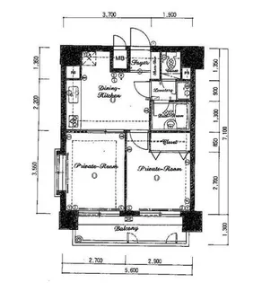 ロマネスク松原【5階】の間取り