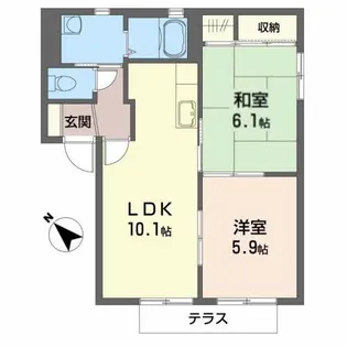 グランデュールあさか【1階】の間取り