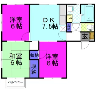 タウンハウス松実 C【1階】の間取り