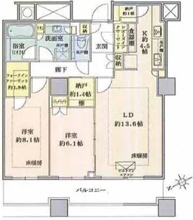 ザ・パークハウス西新宿タワー60【59階】の間取り