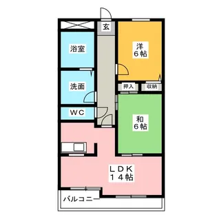 甚目寺マンション【1階】の間取り