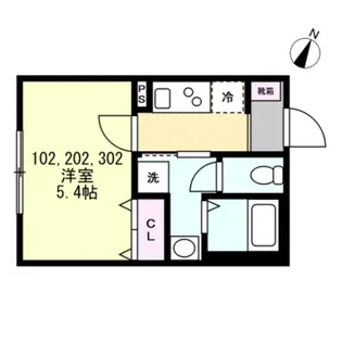 ベイルーム稲田堤Sharl【2階】の間取り