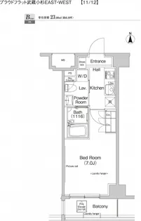 プラウドフラット武蔵小杉イースト【5階】の間取り