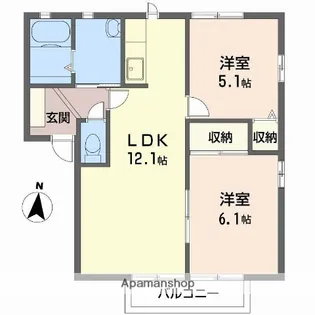 構壱番館C【2階】の間取り