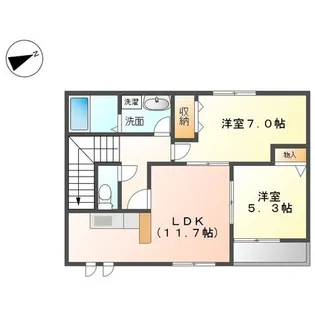 リバーウッド貴船【2階】の間取り
