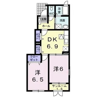 サニー レジデンス【1階】の間取り