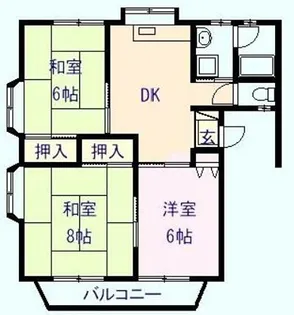 カーサ宮下A【2階】の間取り
