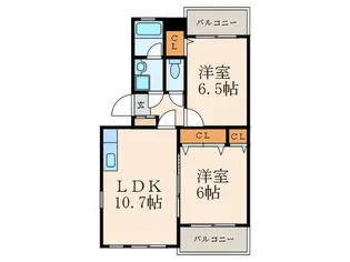 プレステージ長尾【1階】の間取り
