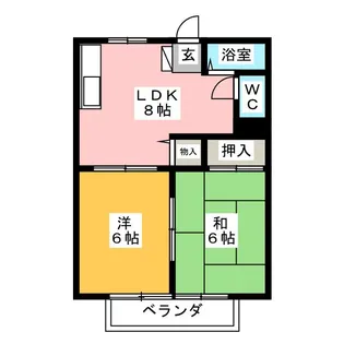 もちの木ハイツPART5【2階】の間取り