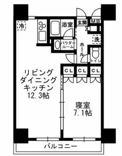 レジディア月島III【4階】の間取り