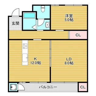 豊中グリーンハイツ【4階】の間取り