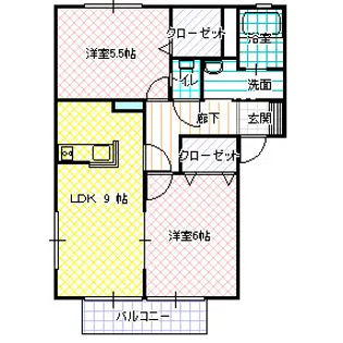 ファミーリェI【2階】の間取り