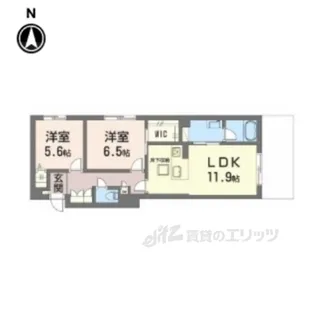 シャーメゾン平城山【1階】の間取り