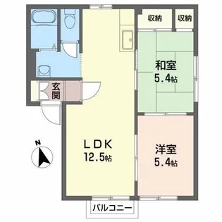 パークハイツ神子田A【2階】の間取り