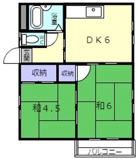 フラワーハイツ【3階】の間取り