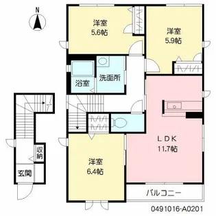 サンリッチ H棟【2階】の間取り
