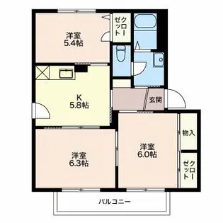 バリュージュ本新町【1階】の間取り