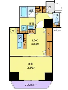 ジェノヴィア上野IIIスカイガーデン【9階】の間取り