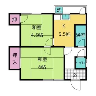 楠木住宅御薗アパート1【2階】の間取り
