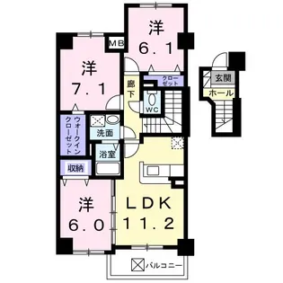 茨城県日立市本宮町3【マンション】の間取り