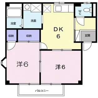 2DKの間取り画像