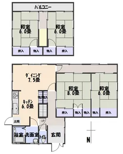 茨城県石岡市茨城2【一戸建】の間取り