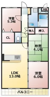 熊本県熊本市東区戸島1【マンション】の間取り