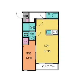 ミモザ矢田(旧名称:メイクスR矢田II)【3階】の間取り