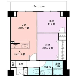 リヴェール女池【3階】の間取り