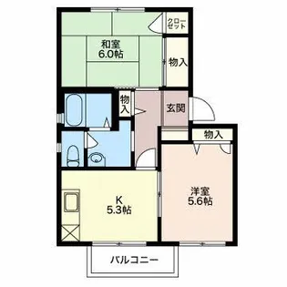 リバーサイド鵜沼 A【2階】の間取り