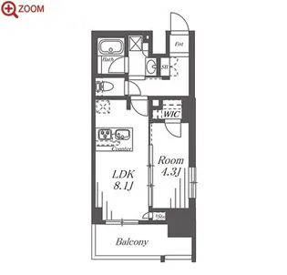 プレサンスロジェ丸の内CENTRAL CASA【10階】の間取り