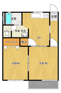 レーベンドルチェB【2階】の間取り