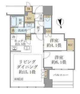白金ザ・スカイ 東棟【6階】の間取り