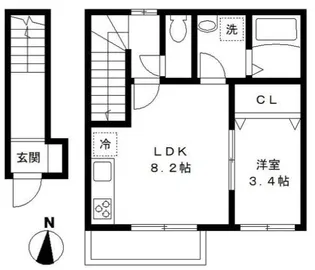 千葉県松戸市常盤平柳町【アパート】の間取り