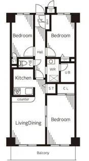 コスモリード八王子【4階】の間取り