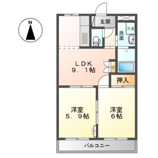 神奈川県南足柄市沼田【アパート】の間取り