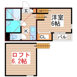 ハーモニーテラス南小泉【2階】の間取り
