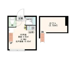 東京都世田谷区松原1【アパート】の間取り