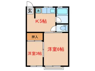 桜道コーポ【2階】の間取り