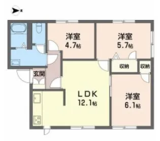 ドミール鈴蘭 C棟【1階】の間取り