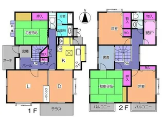 神奈川県横浜市青葉区柿の木台【一戸建】の間取り