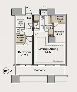 パークシティ大崎 ザタワー【22階】の間取り